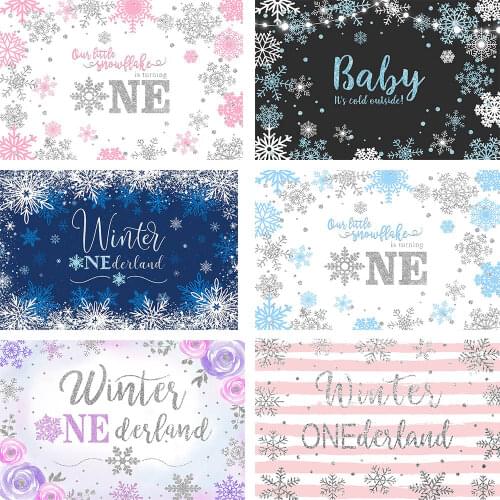 Mehofond Winter Onederland Photography Background Sweet Little Snowflake First One Boy Girl Baby Shower Backdrop Photo Studio