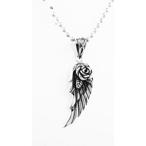 Personality men feather pendant necklae cool fashion unique jewelry for gift
