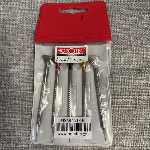 Watch repair tool slotted screwdriver original horotec msa01.218-b 5 screwdrivers with threaded handle