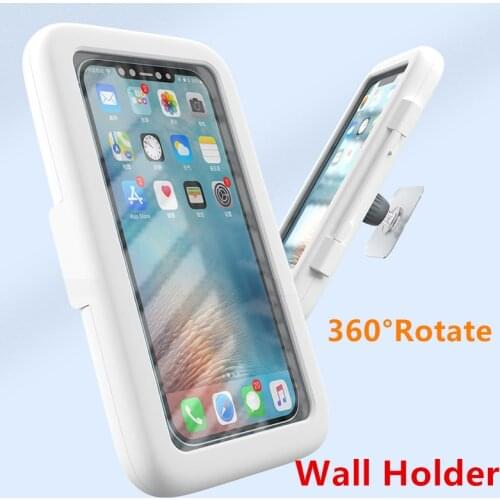 KAIQISJ Home Wall Waterproof Mobile Phone Box Self-adhesive Holder Touch Screen Bathroom Phone Shell Shower Sealing Storage Box
