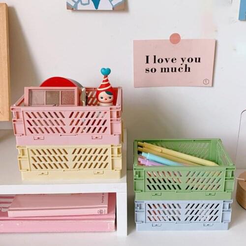 Storage Basket Sundries Cosmetic Container Organizer Foldable Jewelry Drawer Home Stackable Multifunctional Desktop Holder Bin