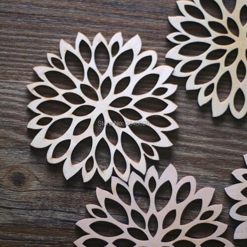 Laser Cut Wood One Flower Coaster Ornaments .Unfinished Wood Tags .Rustic leaves Ornaments,Wood Coasters Cup Mat Placemats