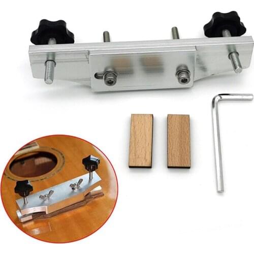 Metal Guitar Bridge Clamp Luthier Guitar Repair Tools with L Wrench Cork Gasket Parts Accessories Replacement DIY Install Tools