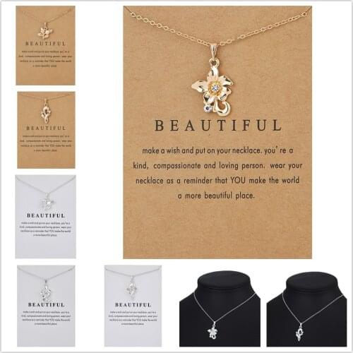 Fashion Jewelry Alloy Rose CZ Pendant Necklace For Women Ornament Wholesale