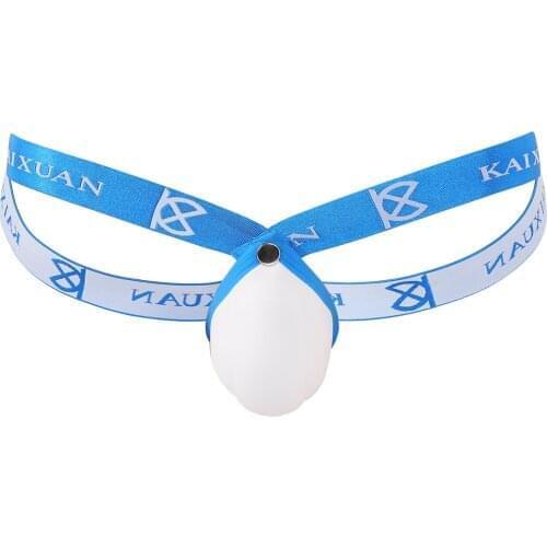 Mens Erotic Ligerie Underwear Thong Briefs Panties Low Rise Elastic Waistband U Shape Sponge Bulge Pouch Open Butt Jockstrap