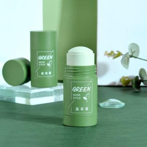 Green Tea Cleansing Solid Mask Eggplant Purifying Clay Stick Mask Oil Control Anti-Acne Mud Cream Beauty Facial Skin Care TSLM1