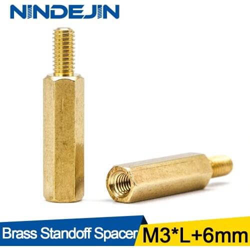 20/50pcs Hex Brass Standoff Spacer Screw Thread M3*L+6mm Pillar PCB Computer PC Motherboard Male to Female Standoff Spacer
