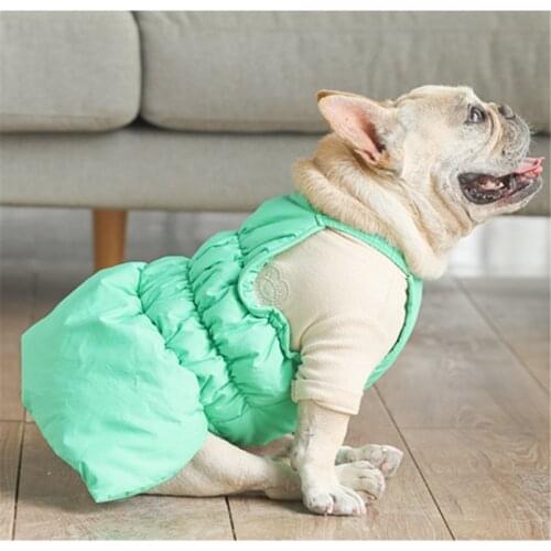 French Bulldog Dress Winter Pug Dog Clothes Skirt Pomeranian Schnauzer Welsh Corgi Clothing Frenchie Dog Dresses Outfit Dropship