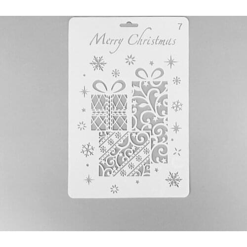 Christmas Box Decor Layering Stencils For Wall Stencil Reusable Scrapbooking Stencils Embossing Paper Christmas Stencils