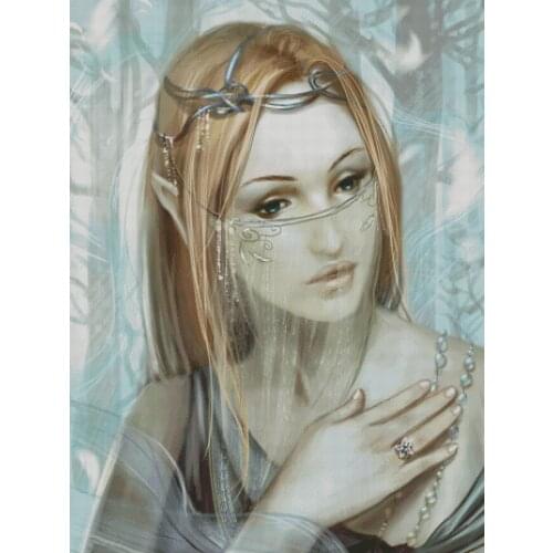 Needlework,Gentle elegant woman 14CT Counted for Embroidery,DIY Aida Cross stitch kits,Arts People Pattern Cross-Stitching Decor