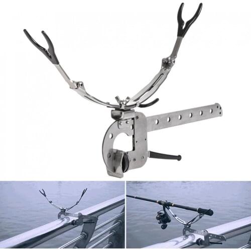 Stainless Steel Foldable Fishing Rod Stand Claw Shape Clamp Holder for Ice Raft Telescopic Hand Rod Bridge Fishing
