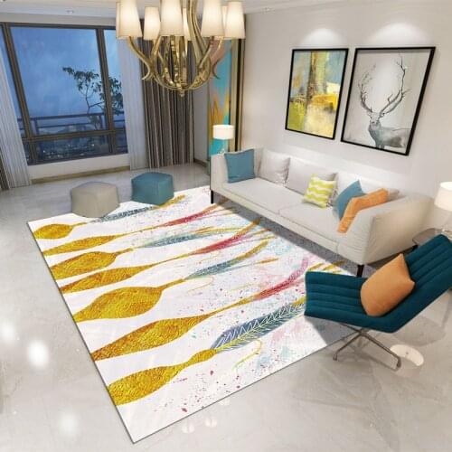 Modern Nordic Style Creative Feather Pattern Floor Mat Door Mat Door Mat Anti-skid Mat Carpet Bedroom Home Decoration