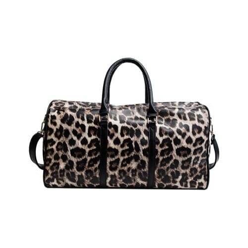 Leopard print Travel Bag Large Capacity Men Hand Luggage Travel Duffle Bags Leather Handbag Multifunction Shoulder Bag Bolsos