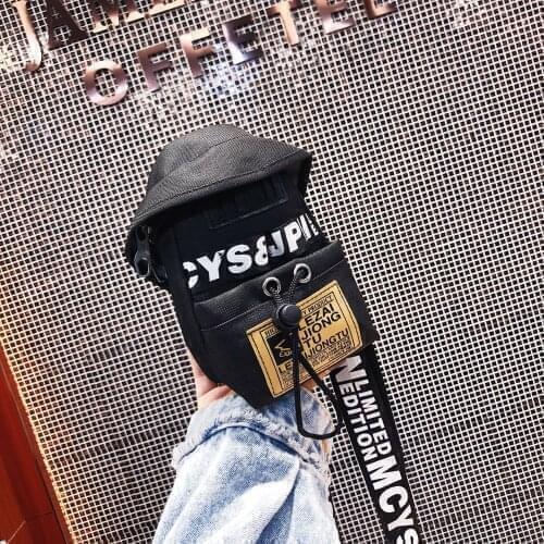 Korean Style Cool Chest Bag Women Letter Print Canvas Bags For Women 2020 Shoulder Bag Crossbody Bag Girls Mini Phone Bags Bolso