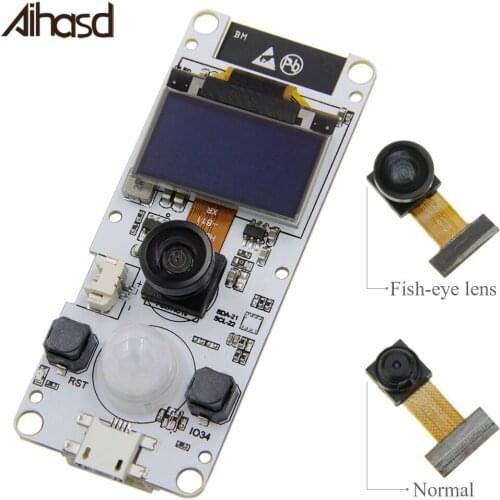 Aihasd T-Camera ESP32 WROVER & PSRAM Camera Module ESP32-WROVER-B OV2640 Fish-eye Lens/Normal Lens for TTGO