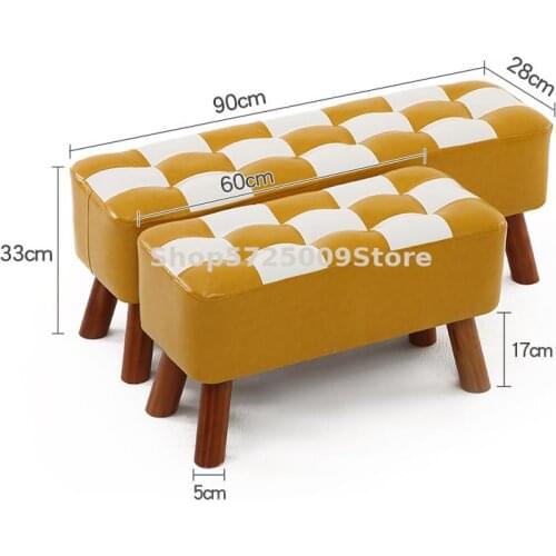 Imitation Leather Shoes Stool For Shoes Bench Simple Modern Clothing Store Entrance Sofa Stool Footstool Bench Bed Tail Stool