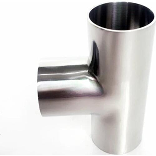 76mm OD 304 Stainless Steel Sanitary Weld Tee Connector Pipe Fitting For Home Brew Homebrew Wine Beer Brewing
