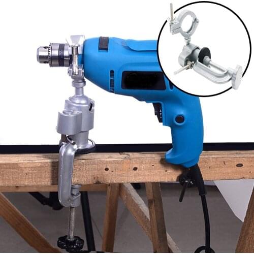Universal Clamp-on Electric Drill Grinder Stand 360 Rotating Bench Vises Holder Make the Grinder Flat for Woodworking