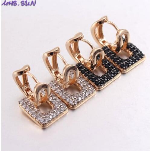 MHS.SUN Newest South American style AAA CZ Jewelry Women Zircon Earrings Fashion Hoop Crystal Earrings For Wedding 1Pair