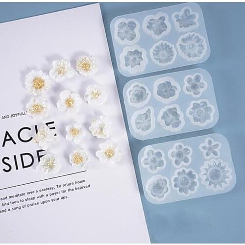 Flower Liquid Silicone Mold DIY Resin Jewelry Pendant Necklace Pendant Mold For Jewelry 3 Styles