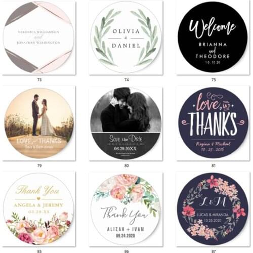100 Pieces, 3-7CM,transparent/kraft/white stickers,wedding favor stickers,wed decor,wed label,parti decor,wed parti