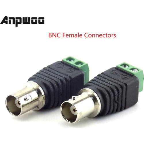2/5/10pcs 12V DC BNC Male female Connector Coax Cat5 to BNC Female Plug for Led Strip Lights Video Balun CCTV Camera Accessories