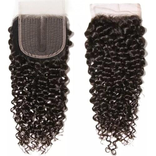 4x4 Lace Closure Wholesale Brazilian Kinky Culry Human Hair Closure Swiss Lace Closure Bresilienne Closure Cheveux Humain