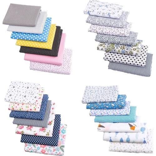 7 Pieces/Set Sewing Supplies Flower Pattern Household Cotton Multi Purpose DIY Handmade Accessories Patchwork Cloth Nice Gifts