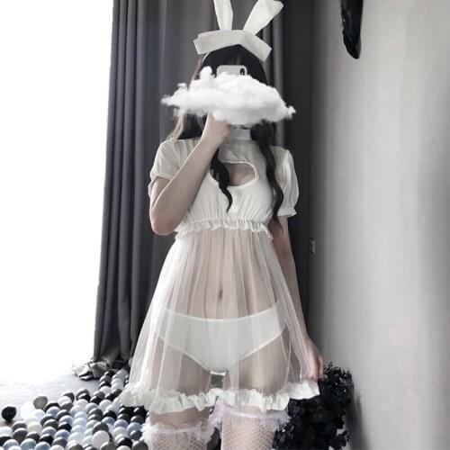 Anime Kawaii Sexy Bunny Girl Japanese Maid Lingerie Cosplay Costumes Rabbit School Girl Erotic Outfit for Woman Sweet Underwear