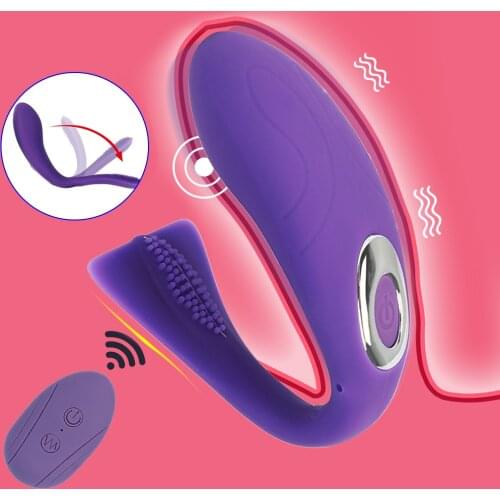 Wireless Vibrator Adult Toys For Couples USB Rechargeable Dildo G Spot U Silicone Stimulator Double Vibrators Sex Toy For Woman