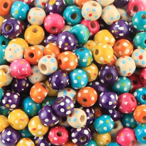 100Pcs Flower Wooden Beads 9x10mm Natural Ball Wood Spacer Beads For Jewelry Making Toy DIY Bracelet Necklace