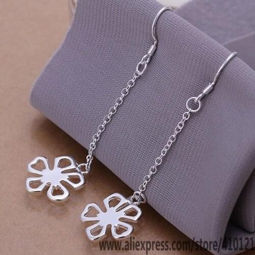 E089 Hot Sale Silver Color Jewelry, Wholesale Sterling Jewelry Elegant Fashion Flower Earrings/dhsalyza Etaankha