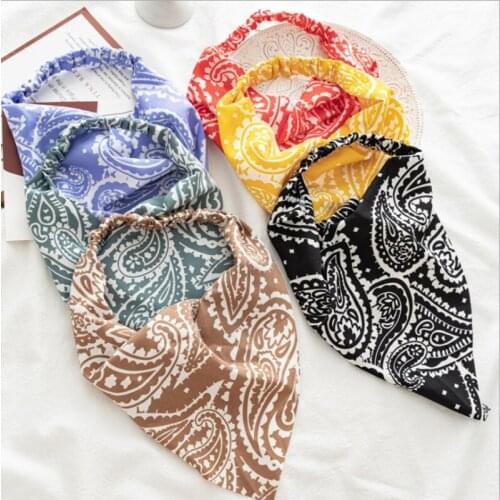 European and American new style ladies elastic band headscarf headband wild triangle scarf