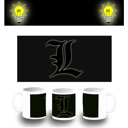 CUP PHOTOLUMINESCENT LOGO DEATH NOTE LAWLIET glitter mug