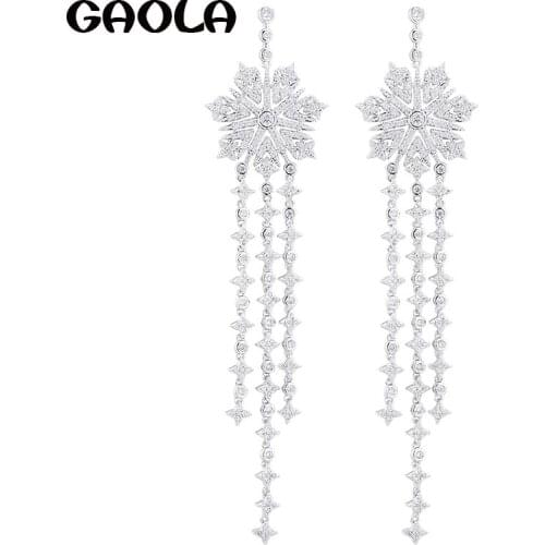 GAOLA Women Geometric Dangle Earrings Long Flower Earring Fashion Jewelry GLE9105