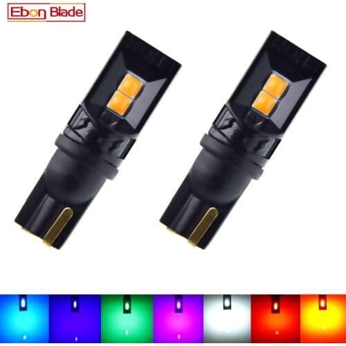 Pair W5W T10 Ceramic LED Bulbs 4SMD Car Clearance Parking Lights Reading Auto Door Trunk Lamp 12V White Red Amber Ice Blue Pink
