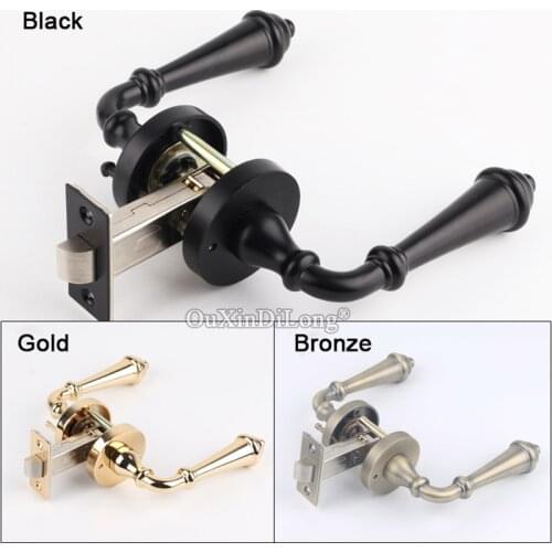 Top Designed European Silent Door Lock Set Interior Entry Living Room Bedroom Bathroom Door Lever Lock Gold/Black/Bronze
