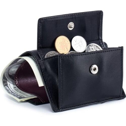 New Men Genuine Leather Purses Female Cowhide Wallets Lady Small Coin Pocket Rfid Card Holder Mini Money Bag Portable Clutch