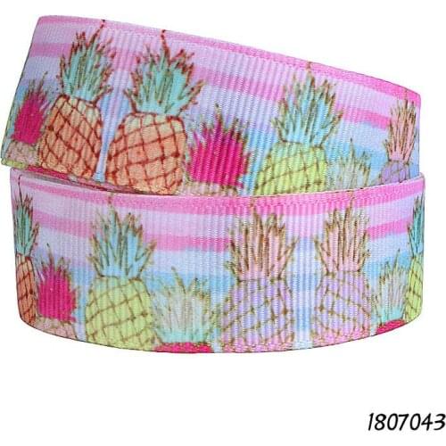 FLRA Ribbon (50 yards/lot) New arrival beautiful pineapple printed grosgrain ribbon for kids DIY