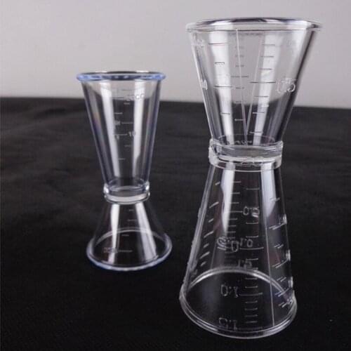 1PCS Double Clear Measuring Cup Jigger Ounce Cup Home Bar Applies S/L Barware tool Plastic Milk Tea Coffee Drink Mixing Scale