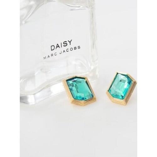Fashion large Square crystal earrings multicolor jewel elegant ladies personality earrings blue white black brown colors