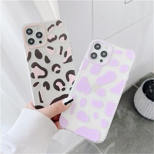 Moskado Fashion Leopard Print Clear Phone Case For iPhone 11 12 Pro Max Mini X XR XS Max 7 8 Plus SE 2020 Soft TPU Back Cover