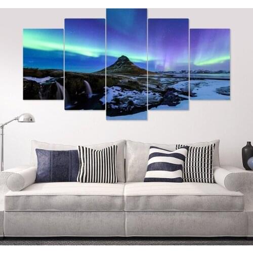 5pcs Diy Diamond Painting Mountains Aurora Night Scene cross stitch square round Diamond embroidery rhinestone 5d decor