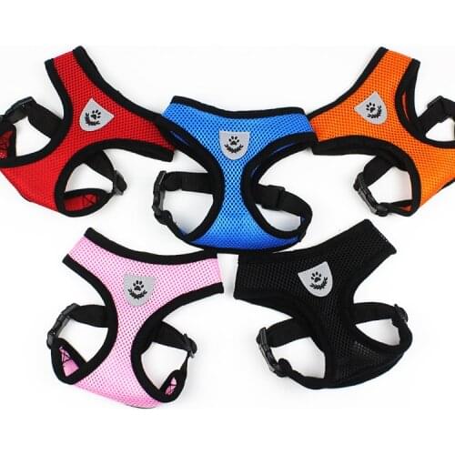 2019 New Pet Harness Chest Strap Leashes Collars Breathable polyester mesh for Pomeranian French Bulldog small dog chest strap