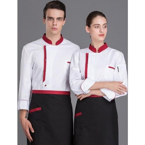 Chef Clothes Men Women Long Sleeves Hotel Canteen Cook Clothing Restaurant Barbecue Dining Food Service Staff Overalls H2022