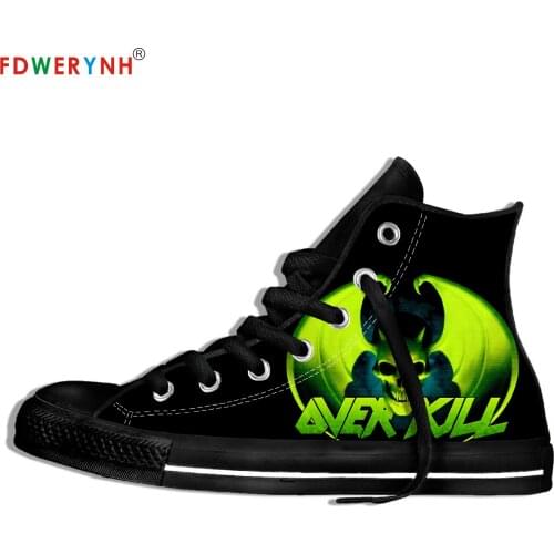 Overkill Music Fans Heavy Metal Band Logo Personalized Shoes Light Breathable Lace Upcanvas Casual Shoes