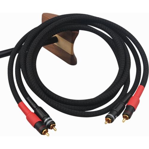 Pair Audiophile 4N Oxygen Free Copper RCA HiFi Audio Interconnection Cable for Amplifier CD Player