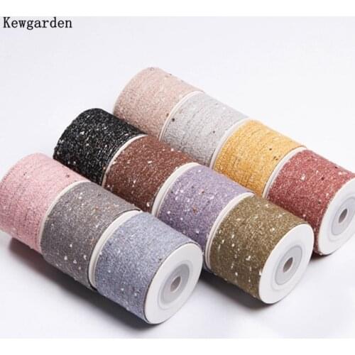 Kewgarden Stripe Cotton Linen Ribbon 15 25 38 mm 5/8" 1" 1.5" Handmade Tape DIY Hairbow Corsage Accessories Sewing Riband 10Yard