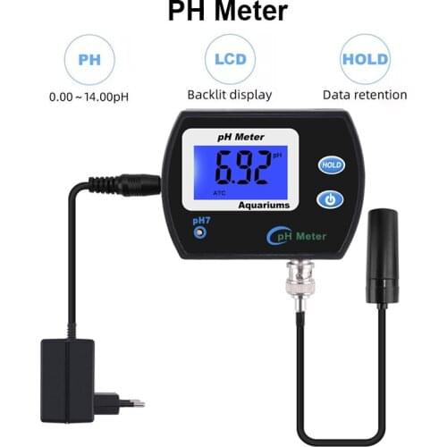 PH-990 Portable PH Monitor Meter Digital Drink Water Quality Analyzer Pen Type PH Meter Tester for Aquarium with LCD Backlight