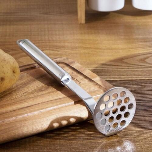 Practical Stainless Steel Tube Handle Potato Masher Mashed Vegetable Device Pressure Mud Tool Kitchen Accessories